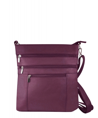 Leather Crossbody Bag RM603 WINE